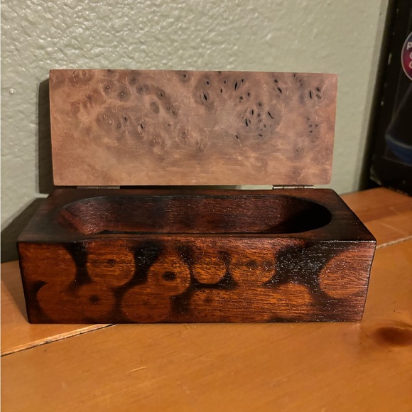 Custom Made Trinket Box Brown Mallee Burl And Australian Red Mallee Burl Wood - Picture 2 of 11